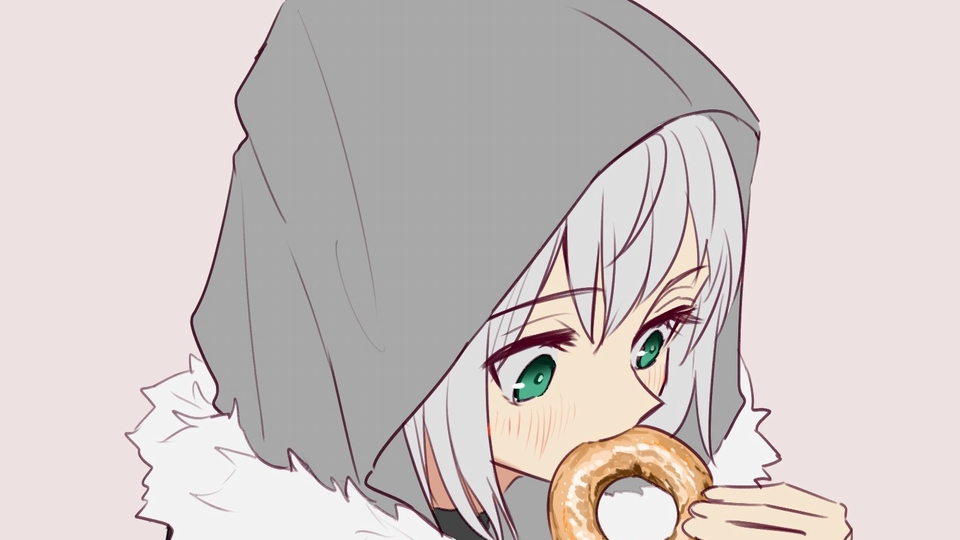 ロード エルメロイ 世の事件簿 ドーナツを食べるグレイちゃんのイラスト でもにっしょん ロード エルメロイ 世の事件簿 ドーナツを食べるグレイちゃんのイラスト でもにっしょん